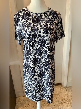 Michael Kors Navy and White Floral Dress